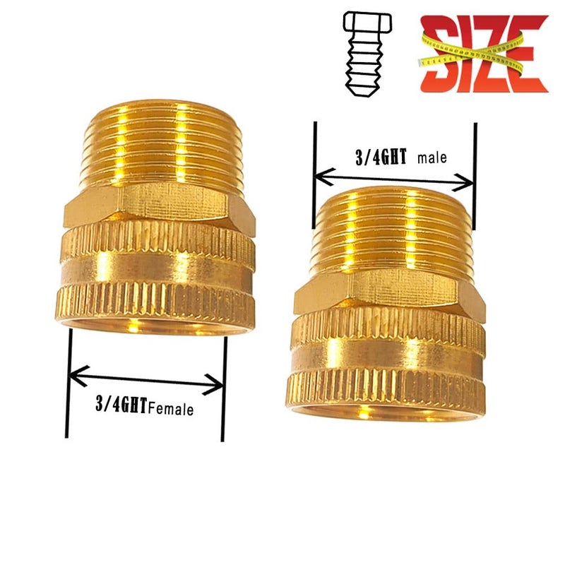 YOUHO Garden Hose Adapter 3/4 NPT Male x 3/4 GHT(F) Drip Irrigation Tubing to Faucet - Reusable Connector Fittings for Most Rain Bird, Orbit, Dig, Toro, Garden Extension Repair Fitting 1PCS - Image 2